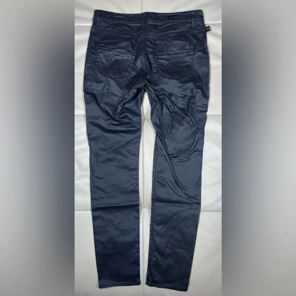 Rock & Republic Women’s Kashmiere Shiny Black Skinny Jeans - Picture 11 of 13